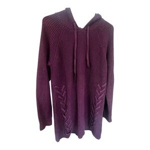 Torrid Burgundy Knit Hooded Sweater torrid size 0